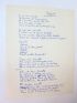 VIAN : Trois manuscrits autographes complets de la chanson de Boris Vian intitulée 