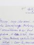 VIELE-GRIFFIN : Lettre autographe datée et signée adressée à Edouard Ducoté : 