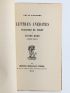 VIGNY : Lettres inédites d'Alfred de Vigny à Victor Hugo (1820-1831) - Prima edizione - Edition-Originale.com