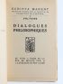 VOLTAIRE : Dialogues philosophiques - Edition-Originale.com
