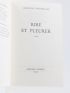 WEYERGANS : Rire et Pleurer - Signed book, First edition - Edition-Originale.com