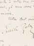 ZOLA : Lettre autographe signée adressée à Louis-Edmond Duranty : 