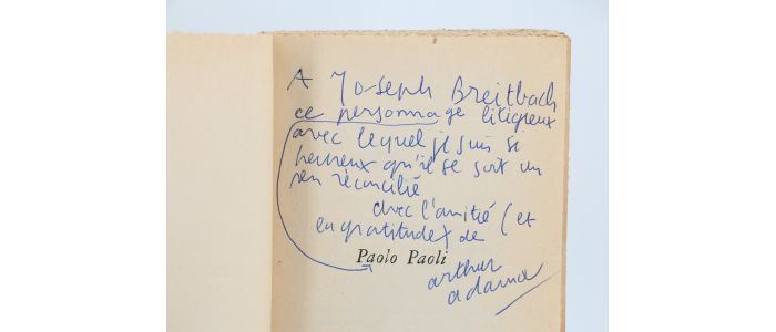 ADAMOV : Paolo Paoli - Autographe, Edition Originale - Edition-Originale.com