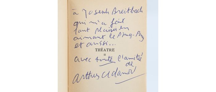 ADAMOV : Théâtre II - Autographe, Edition Originale - Edition-Originale.com