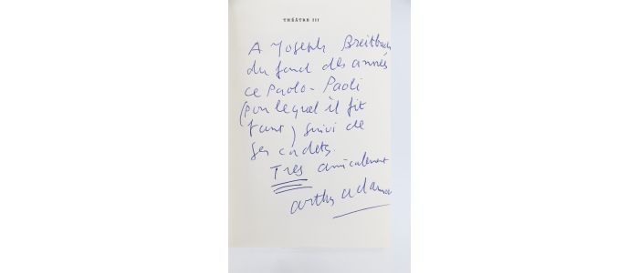 ADAMOV : Théâtre III - Signed book, First edition - Edition-Originale.com