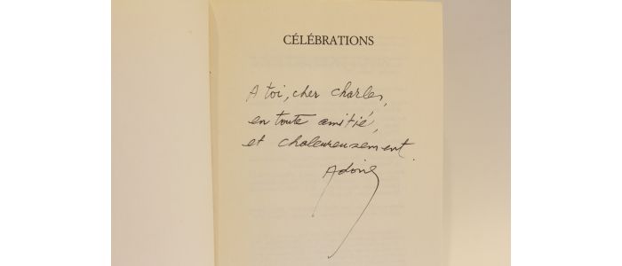 ADONIS : Célébrations - Libro autografato, Prima edizione - Edition-Originale.com