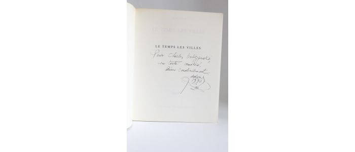 ADONIS : Le temps des villes - Autographe, Edition Originale - Edition-Originale.com