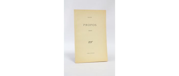 ALAIN : Propos XXVI - Prima edizione - Edition-Originale.com