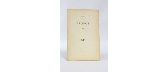 ALAIN : Propos XXXVI - Edition Originale - Edition-Originale.com