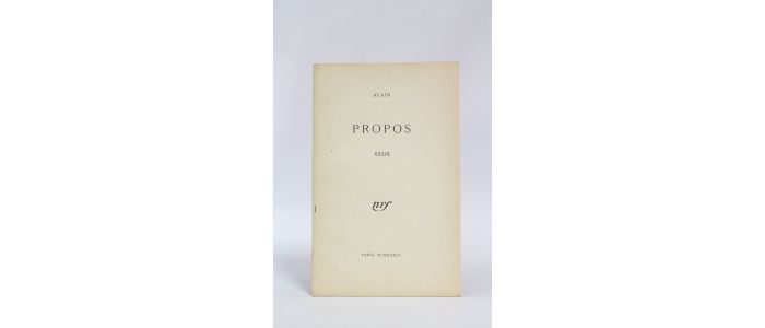 ALAIN : Propos XXXIX - Erste Ausgabe - Edition-Originale.com