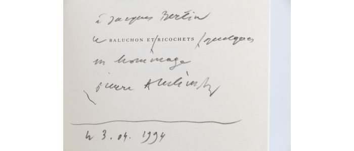 ALECHINSKY : Baluchon et Ricochets - Signed book, First edition - Edition-Originale.com