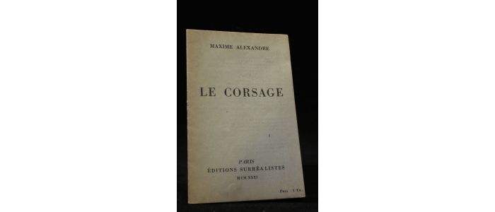 ALEXANDRE : Le corsage - Edition Originale - Edition-Originale.com