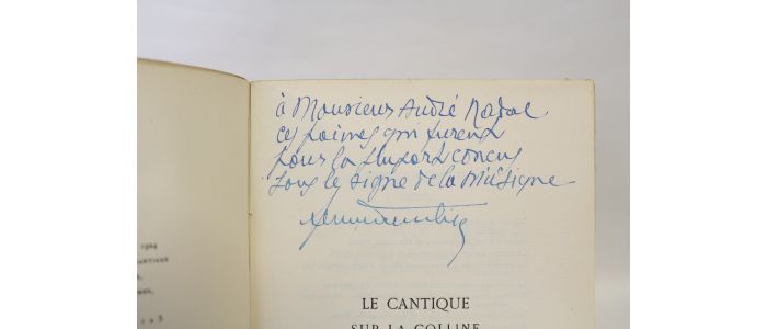 ALIBERT : Le cantique sur la colline - Signiert, Erste Ausgabe - Edition-Originale.com