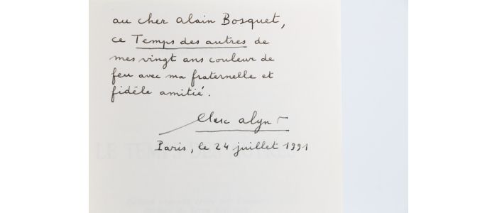 ALYN : Le Temps des Autres - Signed book, First edition - Edition-Originale.com