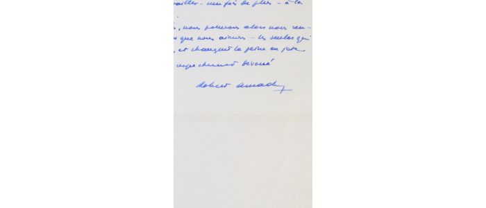 AMADOU : Lettre autographe signée de Robert Amadou à Mme Charmer-Leroy - Signiert, Erste Ausgabe - Edition-Originale.com