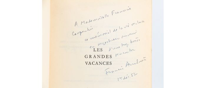 AMBRIERE : Les grandes Vacances 1939-1945 - Signiert - Edition-Originale.com