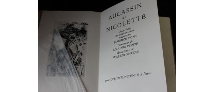 ANONYME : Aucassin et Nicolette. Chantefable du treizième siècle adaptée par Maurice Pons - Edition-Originale.com