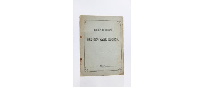 ANONYME : Biographies concises des écrivains russes - First edition - Edition-Originale.com