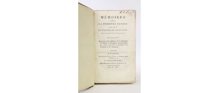 BEAULAC : Mémoires sur la dernière guerre entre la France et l'Espagne dans les Pyrénées occidentales par le citoyen B*** - Edition Originale - Edition-Originale.com