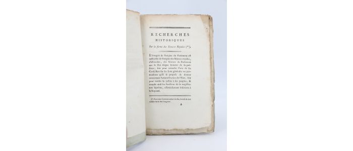 ANONYME : Recherches historiques sur la forme des séances royales - First edition - Edition-Originale.com