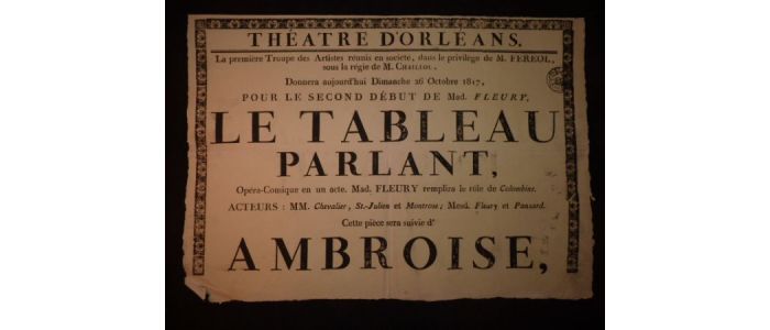 Théâtre d'Orléans. Le Tableau parlant, suivi d'Ambroise - Edition Originale - Edition-Originale.com
