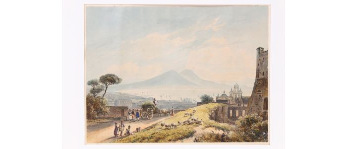 [ECOLE NAPOLITAINE] Vue du Vésuve depuis la baie de Naples  - First edition - Edition-Originale.com