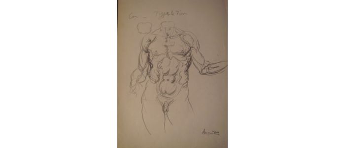 Académie d'homme 9.  - Crayon sur papier - Autographe, Edition Originale - Edition-Originale.com