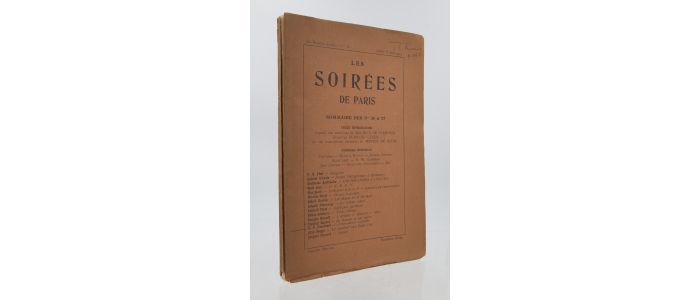APOLLINAIRE : Les soirées de Paris N°26 & 27 - Edition Originale - Edition-Originale.com