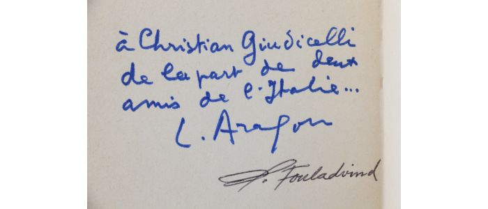 ARAGON : Aux abords de Rome - Elégie à Romano - Libro autografato, Prima edizione - Edition-Originale.com