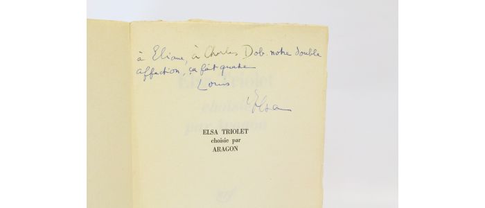 ARAGON : Elsa Triolet choisie par Aragon - Signiert, Erste Ausgabe - Edition-Originale.com