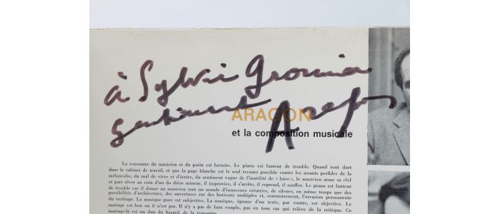 ARAGON : Les chansons d'Aragon chantées par Léo Ferré - Signed book, First edition - Edition-Originale.com