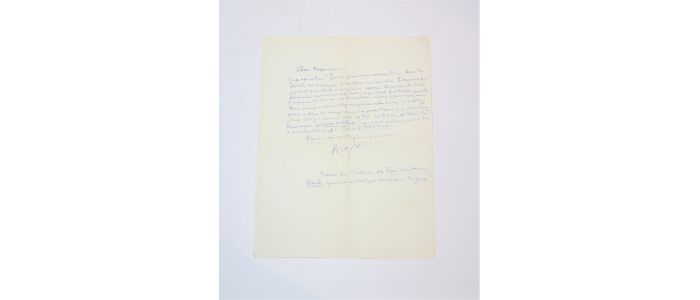 ARAGON : Lettre autographe signée de Louis Aragon à un critique sur son oeuvre: 