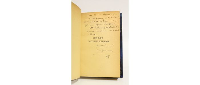 ARMORIN : Des Juifs quittent l'Europe - Libro autografato, Prima edizione - Edition-Originale.com