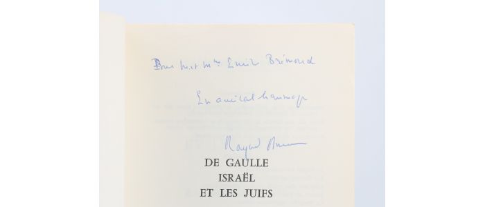ARON : De Gaulle, Israël et les Juifs - Autographe, Edition Originale - Edition-Originale.com