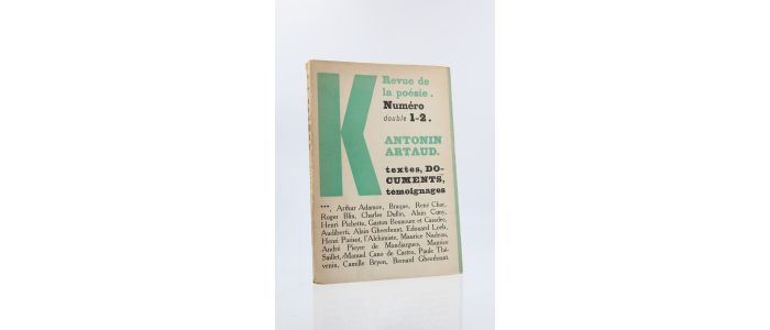 ARTAUD : K revue de la poésie N°1-2 : Antonin Artaud : textes, documents, témoignages - Edition Originale - Edition-Originale.com