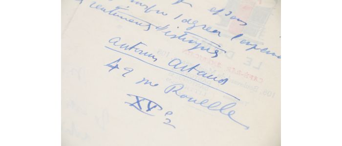 ARTAUD : Lettre autographe datée et signée sur la première exposition de Balthus à Paris : 