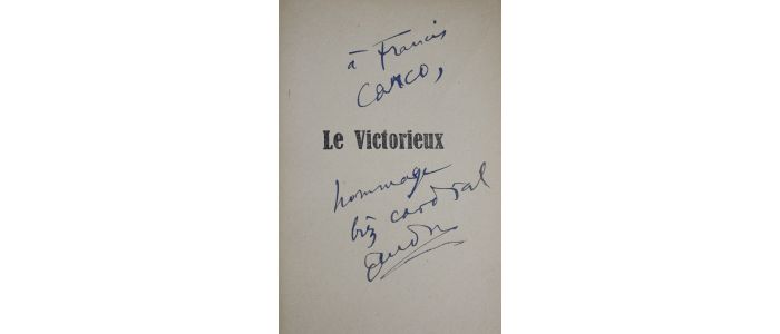 AUDIBERTI : Le victorieux - Autographe, Edition Originale - Edition-Originale.com