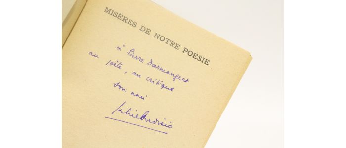 AUDISIO : Misères de notre poésie - Signiert, Erste Ausgabe - Edition-Originale.com