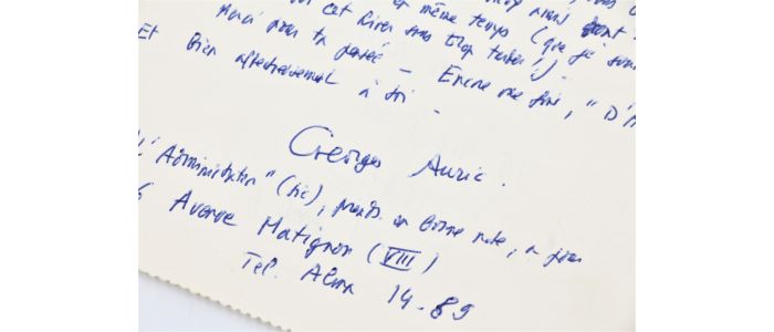 AURIC : Lettre autographe signée adressée à son ami Carlo Rim à propos notamment de la reprise d'Iphigénie en Tauride de Christoph Willibald Gluck - Signiert, Erste Ausgabe - Edition-Originale.com