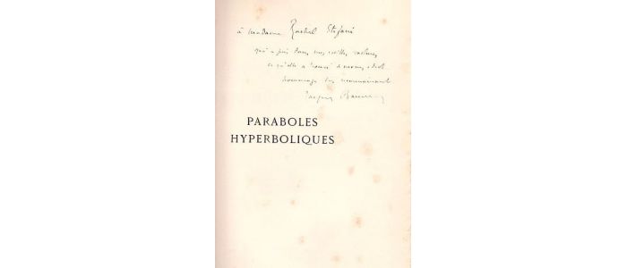 BAINVILLE : Paraboles hyperboliques - Libro autografato, Prima edizione - Edition-Originale.com