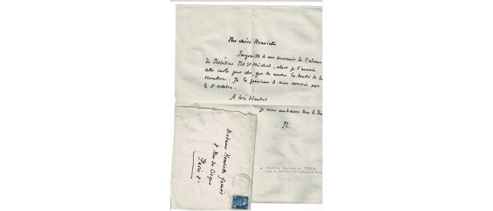 BALTHUS : Lettre autographe signée adressée à Henriette Gomès - Signiert, Erste Ausgabe - Edition-Originale.com