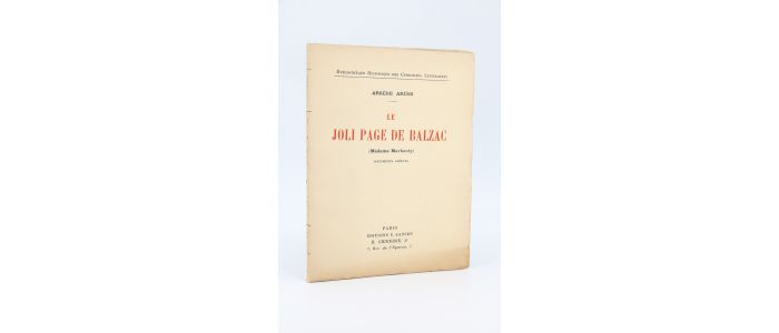 BALZAC : Le joli page de Balzac (Madame Marbouty) - Prima edizione - Edition-Originale.com