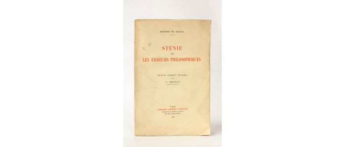 BALZAC : Sténie ou les erreurs philosophiques - Edition Originale - Edition-Originale.com