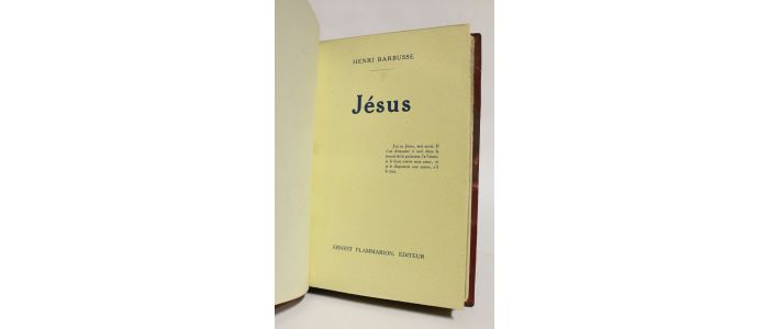BARBUSSE : Jésus - Edition Originale - Edition-Originale.com