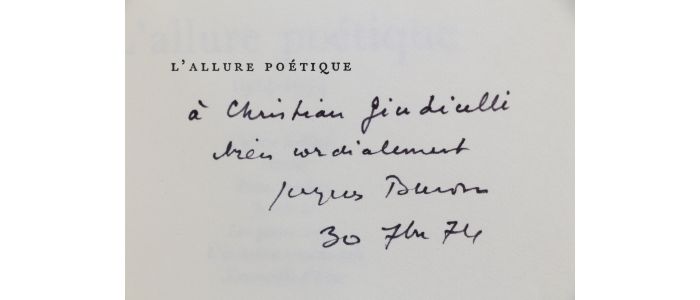 BARON : L'allure poétique 1924-1973 - Autographe, Edition Originale - Edition-Originale.com