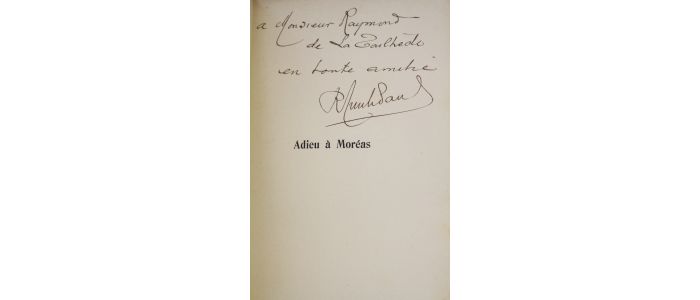 BARRES : Adieu à Moréas - Signed book, First edition - Edition-Originale.com