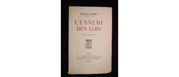 BARRES : L'ennemi des lois - Edition-Originale.com