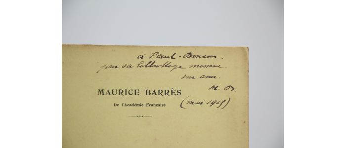 BARRES : Un Discours à Metz (15 août 1911) - Autographe, Edition Originale - Edition-Originale.com