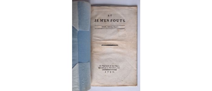 BART : Et je m'en fouts. Liberté, libertas, foutre ! - First edition - Edition-Originale.com