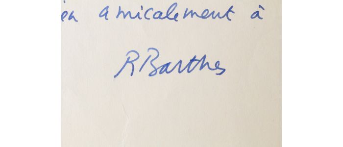 BARTHES : Carte autographe signée de Roland Barthes à René Wintzen - Signiert, Erste Ausgabe - Edition-Originale.com